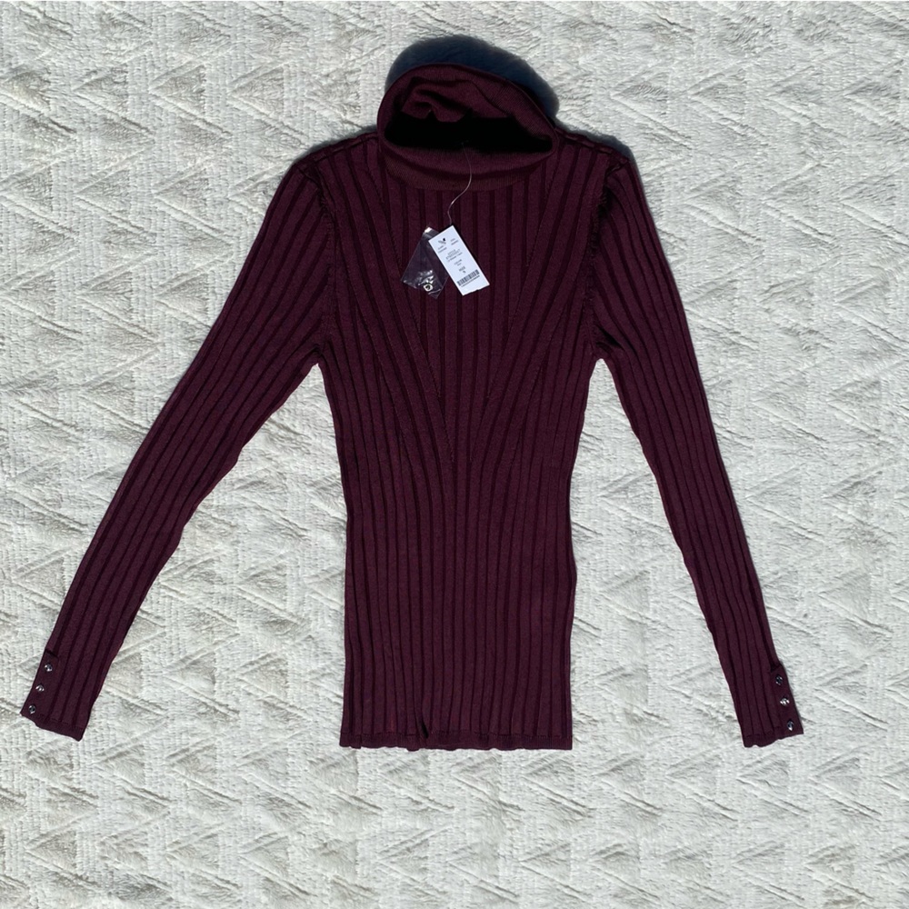Burgundy White House Black Market Turtleneck Sweater